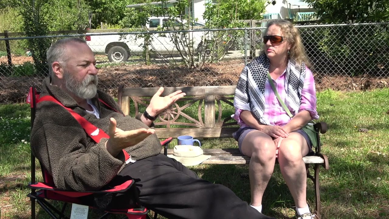 Leslie and Chris talk in Lowes, SC