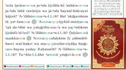 ختمة من مصحف التجويد باللغة الفرنسية الصفحة رقم 382