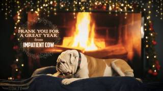 Snoozing Yule Log Bulldog Full HD Fireplace With Crackling Sounds