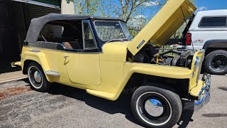 1948 Willys Jeepster  Start Up, Drive, and Walk Around Video !!