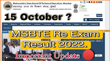 msbte re exam result 2022 date update | msbte important Update