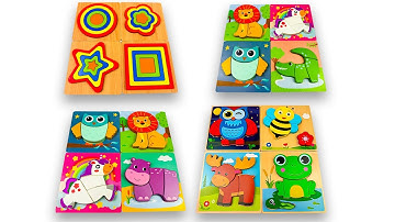 Best Learn Shapes with Animals Shape Matching Puzzle | Preschool Toddler Learning Kids Toy Video