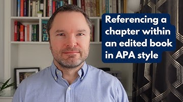 How to reference a chapter within an edited book in APA style