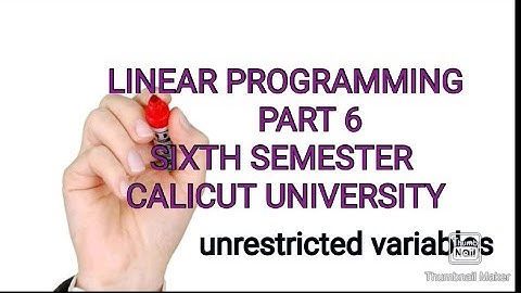LINEAR PROGRAMMING(LP)CALICUT UNIVERSITY BSC MATHEMATICS SIXTH SEM ELECTIVE COURSE PART6