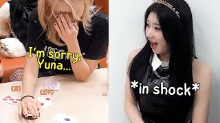 ITZY's Ryujin got merciless with Yuna while playing a card game.
