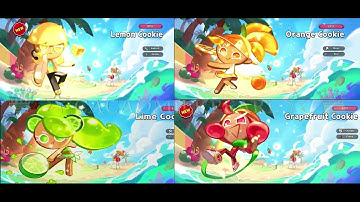 (CRK) All Citrus Squad Gacha Animation Comparison #cookierunkingdom #cookierun #crk 💛🧡💚❤️