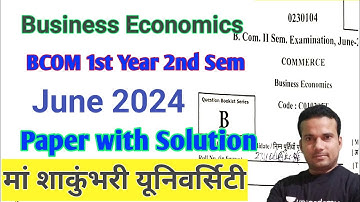 Business Economics Bcom 2nd Sem  paper With Solution June 2024