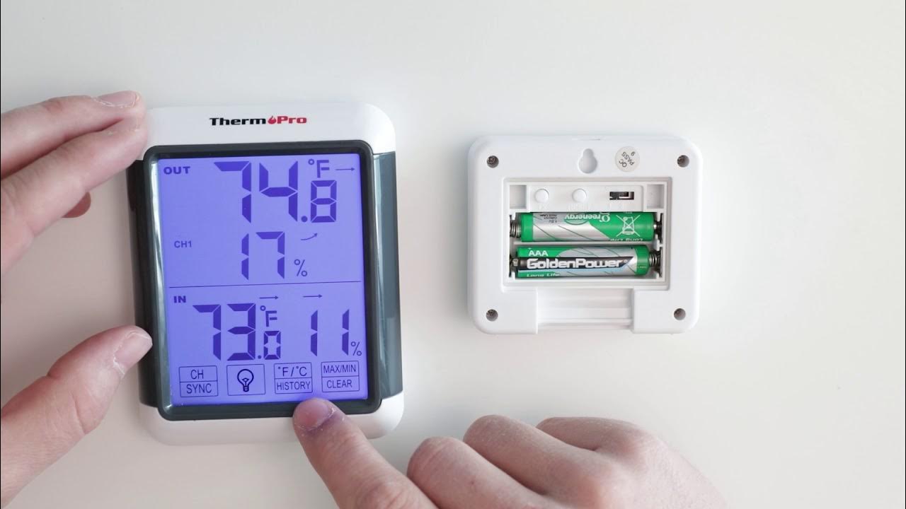 Indoor/Outdoor Thermometer Hygrometer with 4xAAA Battery