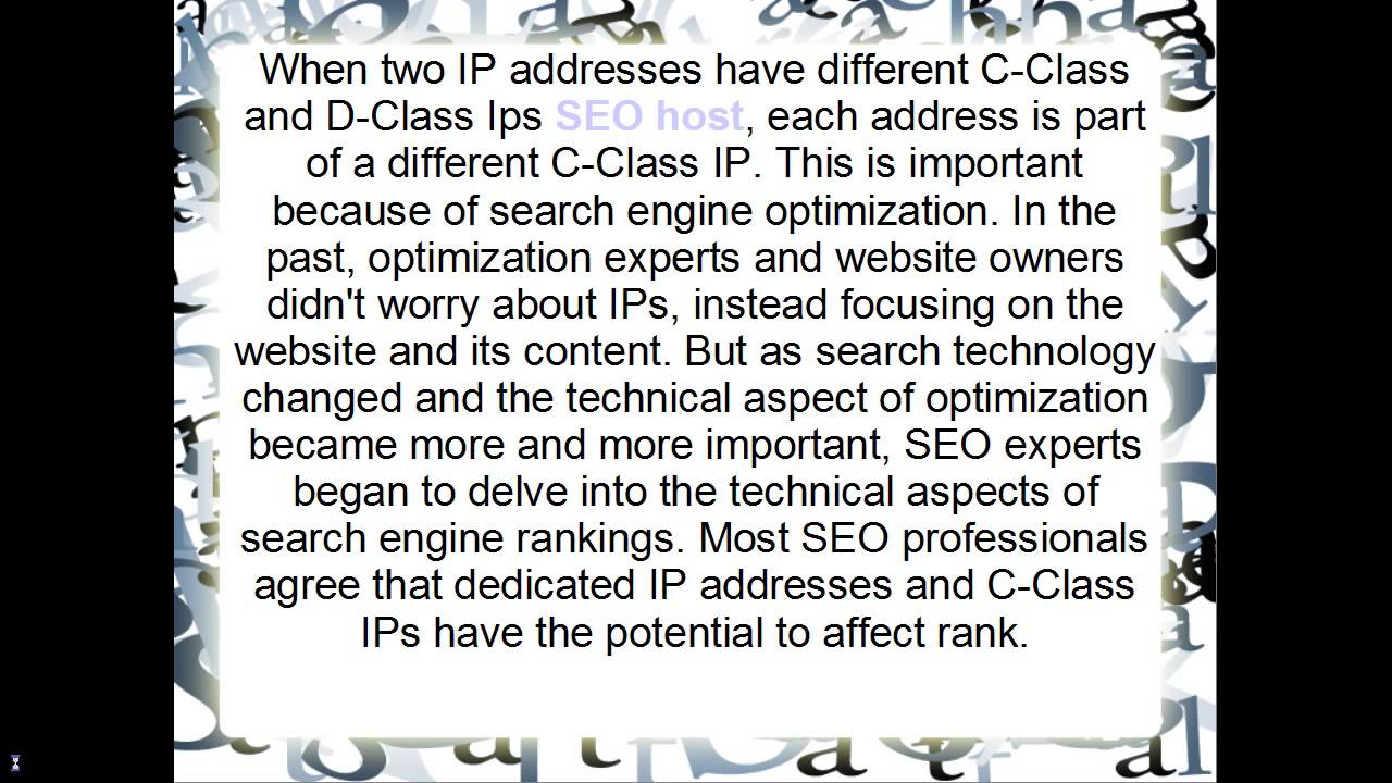 C Class Ip Address for SEO