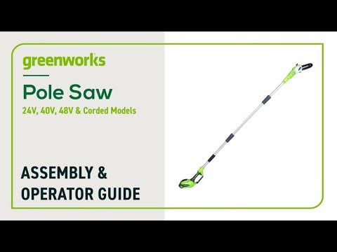 Greenworks Pole Saw Assembly & Operation Guide - YouTube