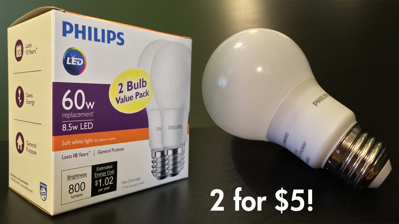atomar samtidig underjordisk Review: Philips Earth Day LED Light Bulb 2-Pack - Warm White - YouTube