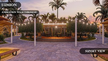 Tropical Bamboo Cafe Animation Walkthrough │ Lumion Sunset Cinematic Animation