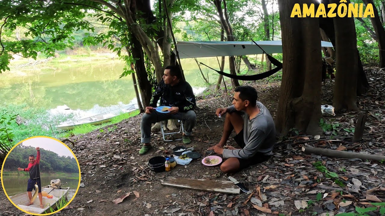 🏕🎣ACAMPAMENTO SELVAGEM com PERNOITE na beira do RIO ARIAÚ