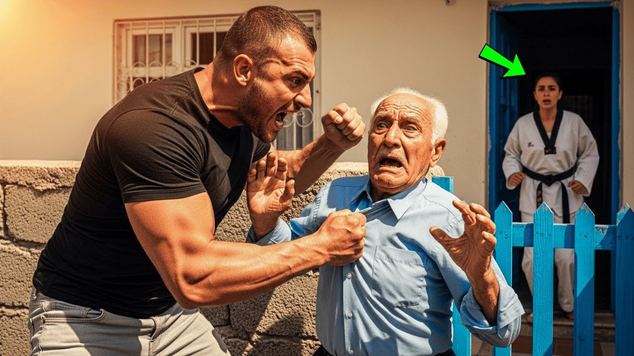 ZORBACI YAŞLI ADAMA TORUNUNUN ÖNÜNDE TOKAT ATTI. TORUNUNUN BİR DÖVÜŞÇÜ OLDUĞUNU BİLMEDEN - YouTube