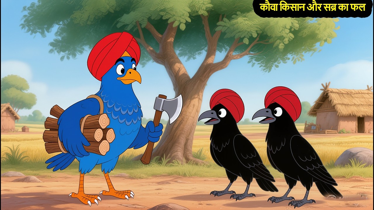 गरीब कौवा किसान सब्र का फल Poor crow farmer The fruit of patience #HindiCartoon
