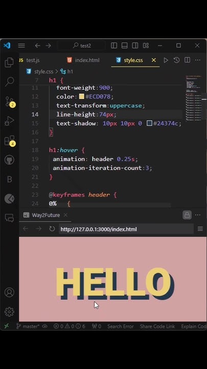 Text Shaking Effect 🎢 #coding #javascript #javascriptinterview # ...