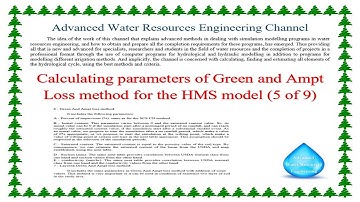 Calculating parameters of Green and Ampt Loss method for the HMS model 5 of 9