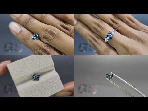 Gray blue spinel heart shape 1.13 carats, Birma Video  № 1
