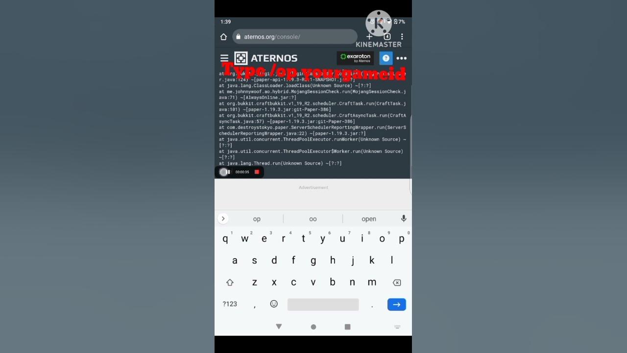 How to get op in aternos minecraft server geyer mc suppoted youtube