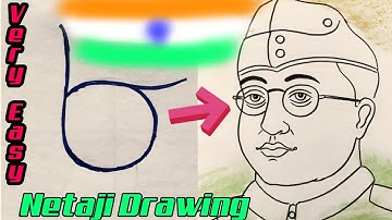 Netaji Subhash Chandra Bose Drawing Pencil Sketch | How To Draw Netaji Picture With Number 8