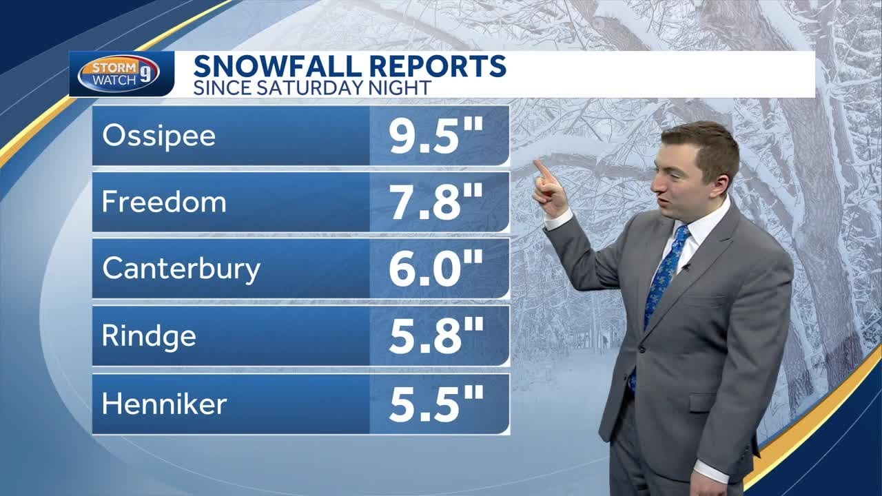 New Hampshire snow totals: Many areas see several inches of snow Sunday ...