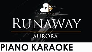 AURORA - Runaway - Piano Karaoke Instrumental Cover with Lyrics