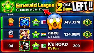 Only 200 Winnings & Last 2 Hours Left Only 😱 From Rank #99 to TOP in Emerald League 🔥 | 8 Ball Pool screenshot 2