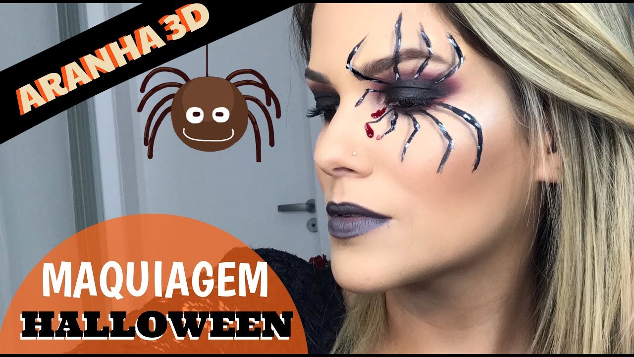 Foto: A maquiagem com teia de aranha para o Halloween pode ser feita com  lápis de olho preto e com pedras de strass nas pontas - Purepeople