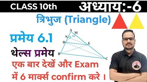 Class 10th परिमेय 6.1 | #थेल्स प्रमेय | #Thales Theorem |  #triangles | #त्रिभुज | #Similarity 