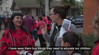 Parents stand with UTLA