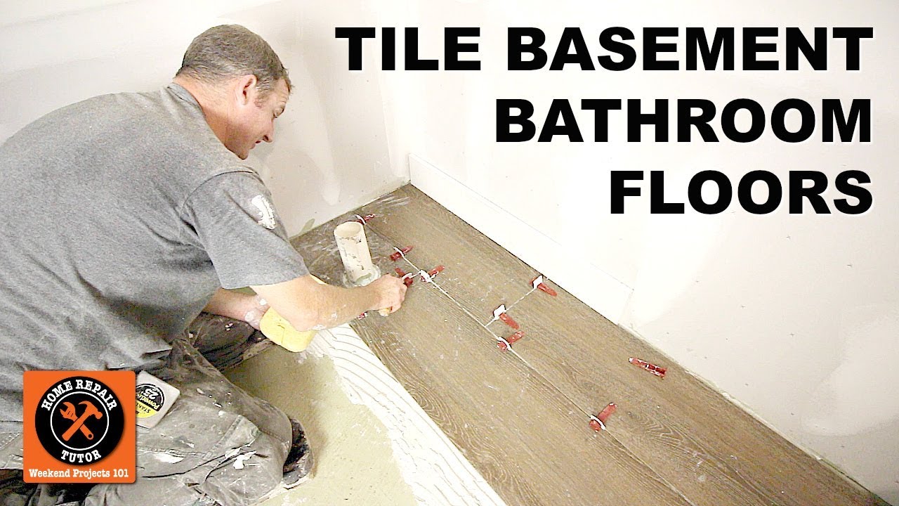 How To Tile A Small Bathroom Floor Basement Bathroom Tips Youtube
