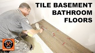 How to Tile a Small Bathroom Floor...Basement Bathroom Tips