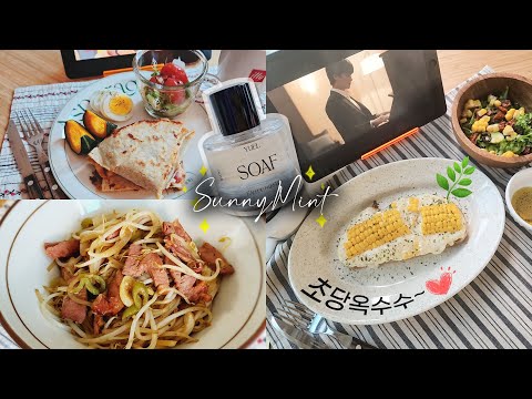 [DietVlog] 일주일동안 뭐 먹었나 | 초당옥수수의 계절_옥수수토스트 | 무화과 2% 들어간 비누 향_SOAF소프 | 불고기퀘사디아, 오리숙주덮밥, 낫또김밥, 아보카도비빔밥
