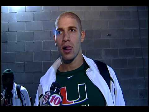 Jimmy Graham Canes vs. USF post - SW shot, interviewed, edited