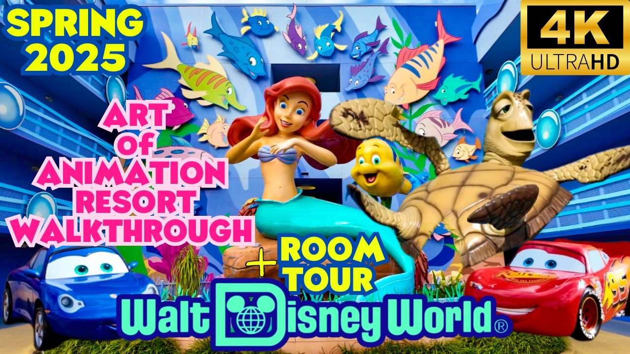 Disney's Art of Animation Resort Walkthrough+Little Mermaid Room Tour Walt Disney World Resort Hotel