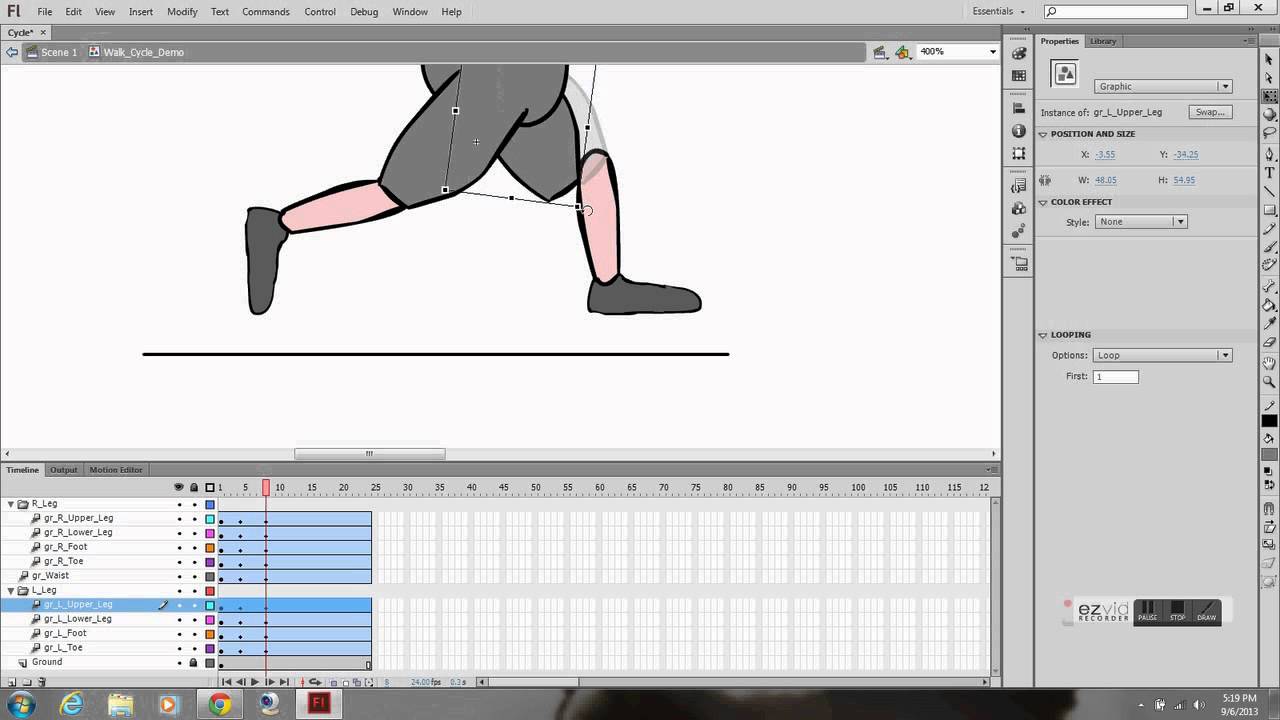 2D Animation  Walk Cycle Tutorial Part 1 Adobe  Flash  CS6 