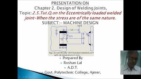 ME308 Tut Q on the Eccentrically loaded welded joint When the stress are of the same nature Roshan L