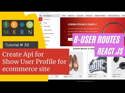 React js Tutorial # 39| Create Api | Show User Profile for ecommerce site