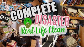 REAL LIFE MESSY CLEAN WITH ME / COMPLETE DISASTER MESSY ROOM CLEAN (BEFORE AND AFTER)