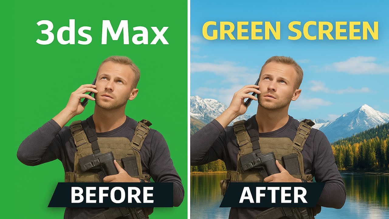 How to Remove Background in 3ds Max | Green Screen + Mask Animation