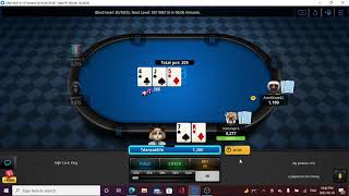 Crazy game super long play 1$ 9 seat sit and go (non turbo) online poker tournament