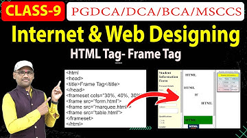 Offline Class- 9 - Internet and Web Designing | PGDCA | DCA | HTML Tag | Frame Tag in HTML by Arvind