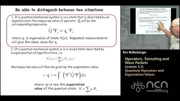 Purdue PHYS 342 L3.2: Operators, Tunneling & Wave Packets: Quantum Operators/Expectation Values