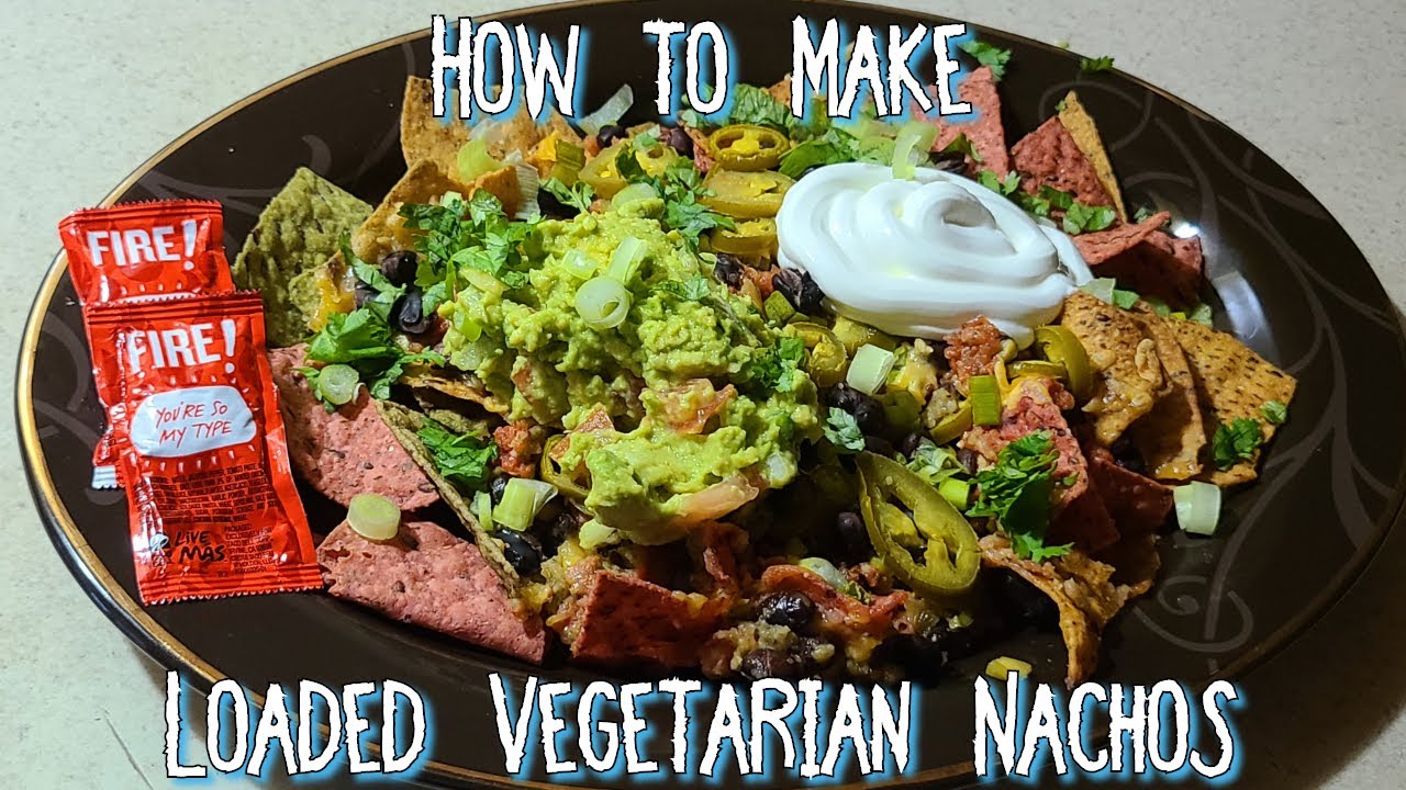 Appetizers - DIY | Easy Loaded Vegetarian Nachos | Baked Veggie Nachos Recipe
