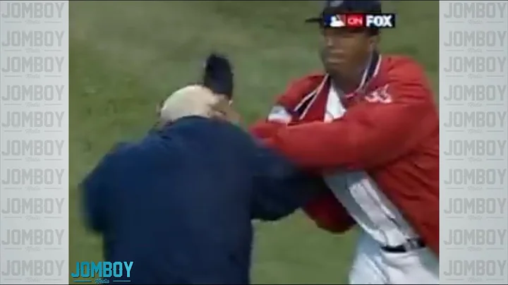 Pedro Martnez throws Don Zimmer to the ground, a b...