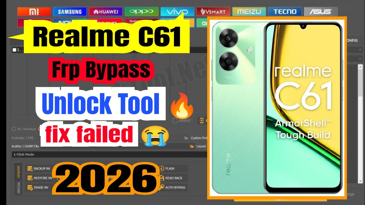 Realme C61(Rmx3933) Frp Bypass Unlock Tool 2026 🔥 Only 1 click // Hou ...