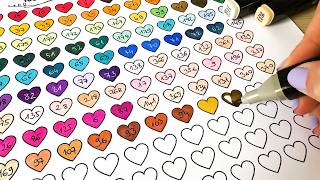 ASMR | Swatching 168 Touch Markers on Heart Swatch Card 🎨❤️✨