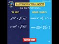 Mastering Fractional Indices: Step- by- Step Worked Examples.
