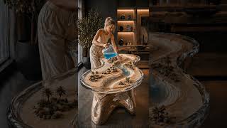 This Table Turns Into a Desert Oasis #epoxy #timelapse #asmr #satisfying #viralshorts #miniature