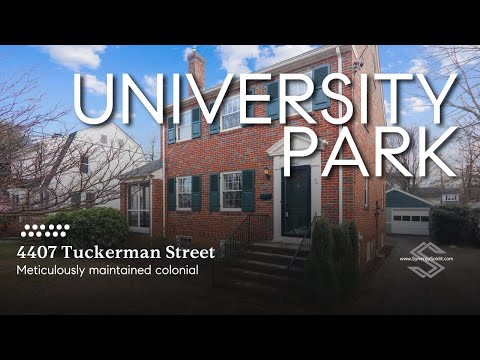 4407 Tuckerman St., University Park, MD home video tour